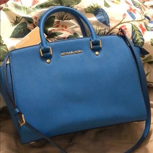 Michael Kors “ Selma ” Summer Blue Satchel